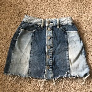 Multicolored jean skirt